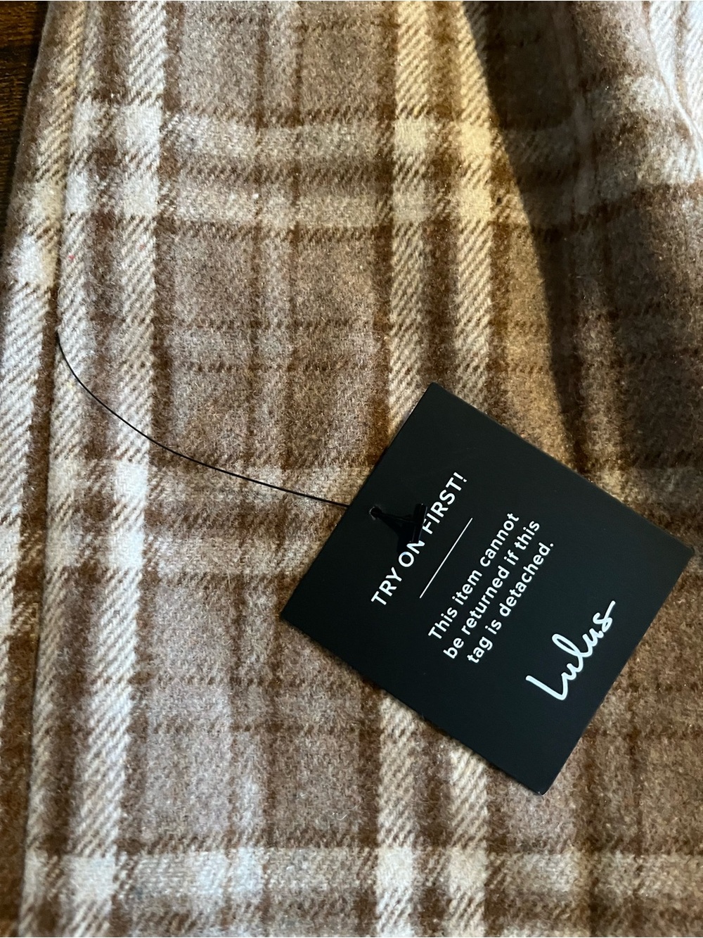 NWT Lulus Plaid Pinafore Mini Dress in Brown - Picture 7 of 10
